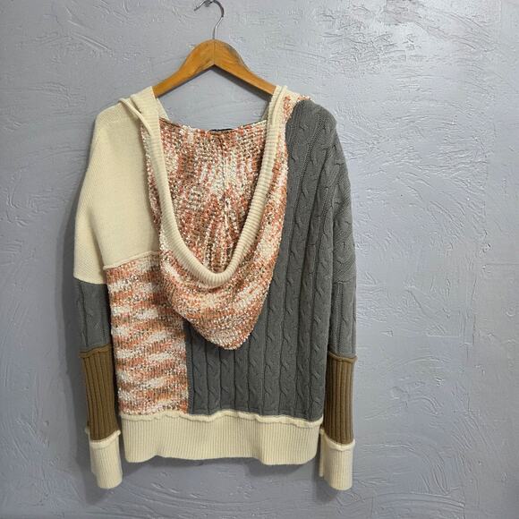Papaya Branch oversized Cardigan sweater hoodie, womens size Xl, multi-colored - Picture 5 of 8